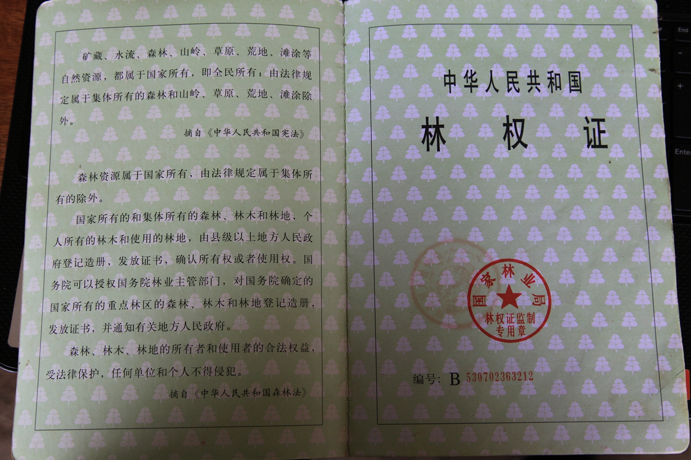 中华人民共和国林权证(空白)_孔夫子旧书网